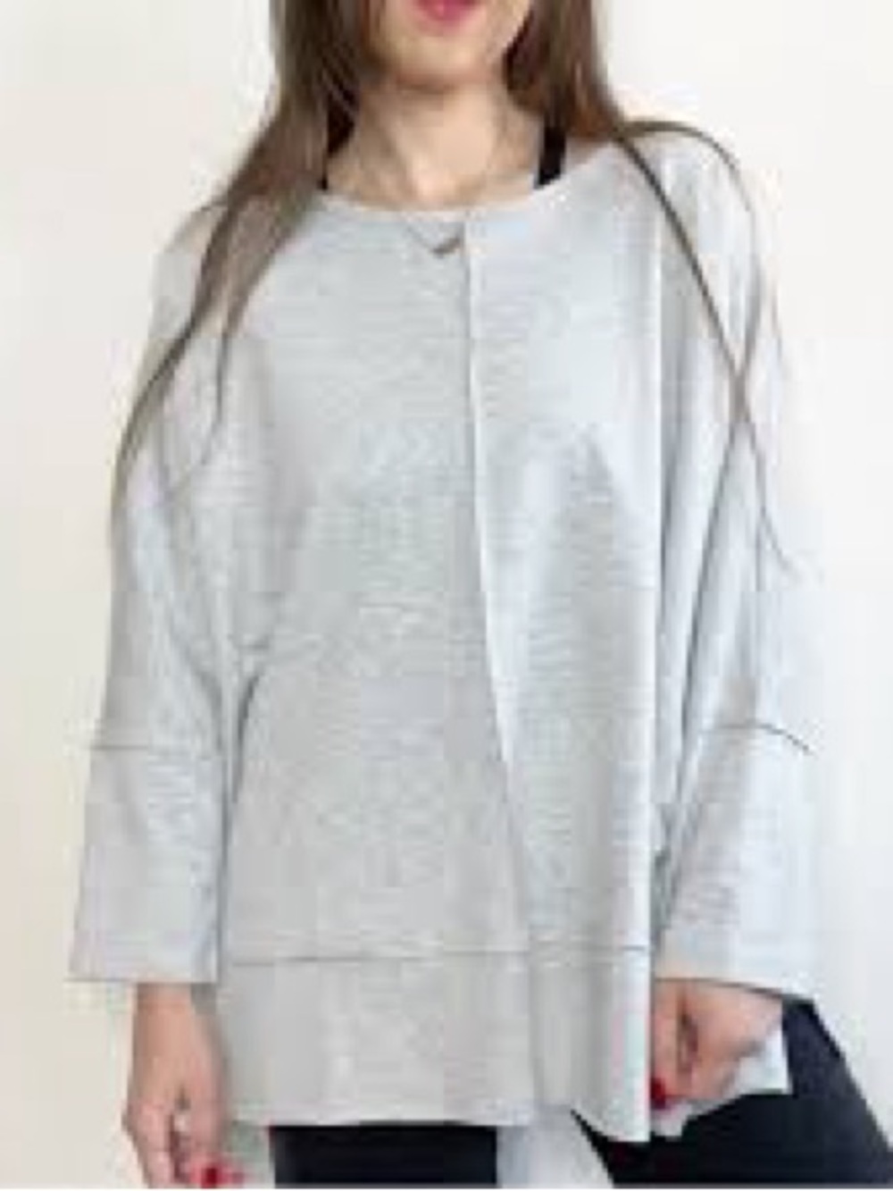 SPANX Light Gray Crewneck Knit Top